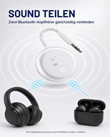 Bluetooth-адаптер для літака Avantree SoundJet R1 для AirPods та бездротових навушників, сріблястий, 25 год роботи