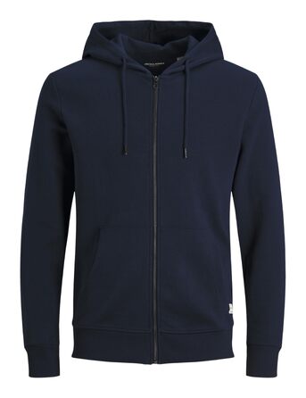 Чоловіча однотонна куртка-худі JACK & JONES, темно-синя, розмір XL, Regular Fit