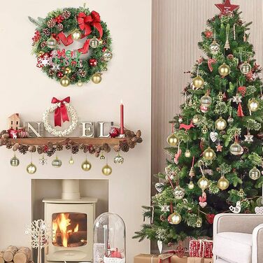 Набір прикрас на ялинку 44 шт. (6см та 3см), блакитний та сріблястий, для дому та вулиці