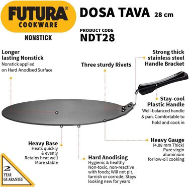 Сковорода-гриль HAWKINS Futura Dosa, антипригарна, 28 см, чорна