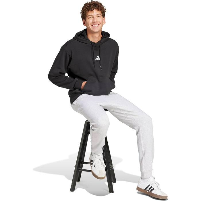 Чоловічий худі Adidas Essential Feelcozy з французьким трикотажем, чорний/білий, розмір XS