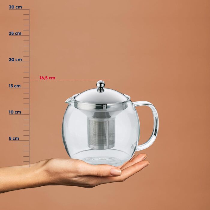 Kela 16922 Glass Teapot with Stainless Steel Infuser (1.5 L, Cylon)