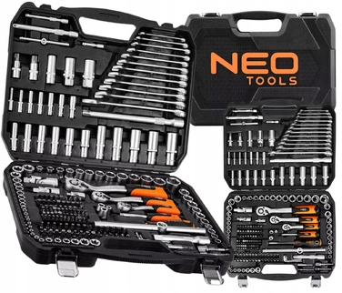 Набір інструментів NEO TOOLS: торцеві головки та ключі, 220 предметів, 1/2