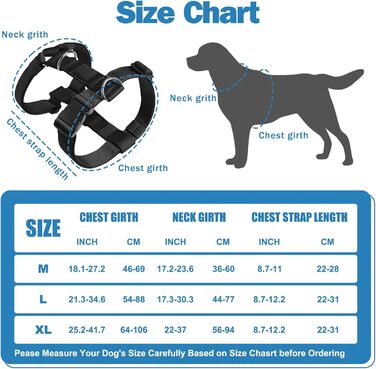 Нашийник для собак FeimaX великих порід, тактичний, зручний, чорний (L)
