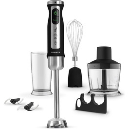 Блендер PROTOOL Stabmixer з аксесуарами: 7 швидкостей + Turbo, титанове покриття, 6 аксесорів (чорний)