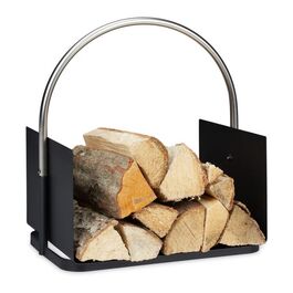 Relaxdays Firewood Basket, Black