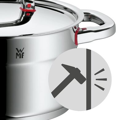 Каструля WMF Premium One з однією ручкою 16,5 см з кришкою, 1,5 л, з внутрішньою шкалою, з нержавіючої сталі Cromargan, з отвором для пари, для індукційних плит