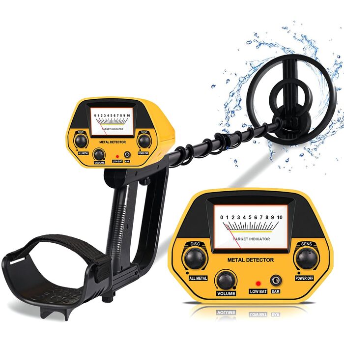 Металодетектор професійний для дорослих, початківців та дітей – легкий, високоточний, водонепроникний, з регульованою довжиною (78–107 см) (жовтий)