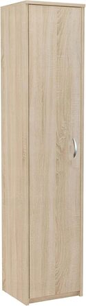 Bookshelf Wardrobe Shelf White 40cm wide 180cm high Cabinet Organizer Multi-purpose Cabinet with 4 adjustable shelves Filing cabinet Shelf Wall narrow Wood for bedroom Hallway Basement Office (Natural)