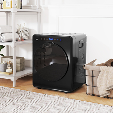 Сушарка для білизни HOMCOM з 6 програмами, 40-60°C, місткістю 4 кг, компактна, з сенсорним керуванням, чорного кольору