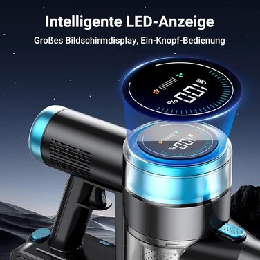 Cordless Vacuum Cleaner, 45000Pa/550w/65 Mins Vacuum with LED Touchscreen, 1.5L Dust Collector, Cordless Vacuum for Pet Hair, Hardwood Floors, Tiles, Carpets, and Car Interiors