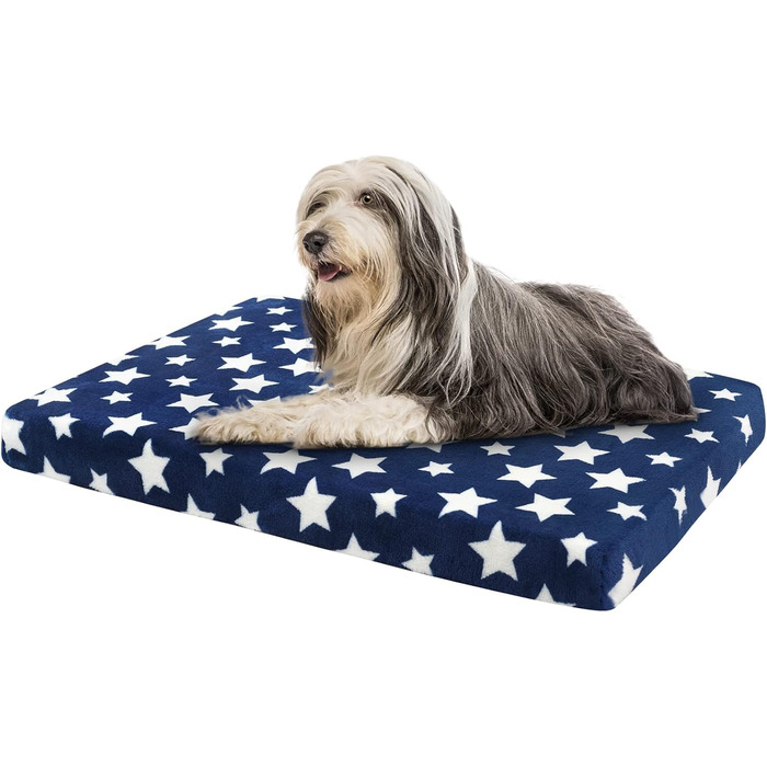 Лежанка для собак EMPSIGN, м'яка подушка для клітки, вологостійкий лежак для маленьких собак, знімний та пральний чохол, розмір XL (107x71x6.6 см), колір блакитний