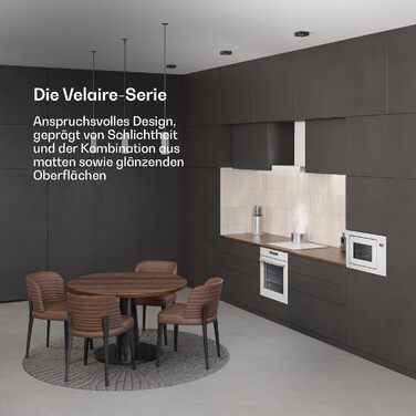 Вбудована мікрохвильова піч Klarstein Velaire 60 см з грилем – 25L, 850W, 8 програм, сенсорне управління, нержавіюча сталь, таймер, білий колір