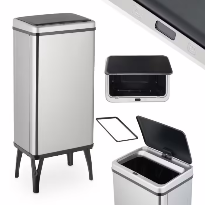 Relaxdays Stainless Steel Trash Can with Sensor