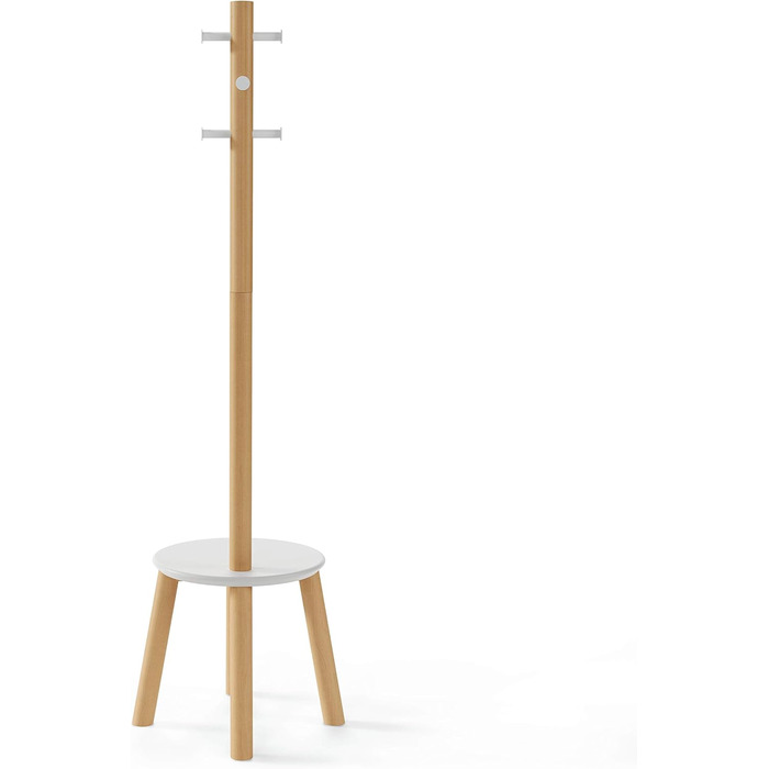 Umbra Pillar Wardrobe Stand with Stool, Default_no_Selection_Value, White/Natural, One Size
