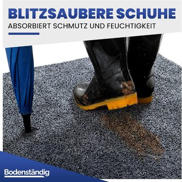 Килимок для входу Mibao SoftStep Luxus 60x90 см сірий - антиковзкий, вологопоглинаючий килимок для дому та коридору, машинне прання