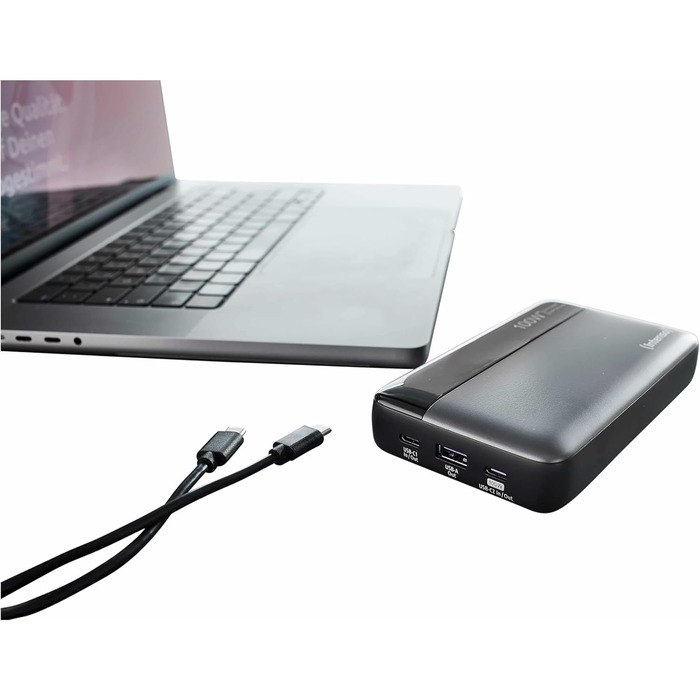 Powerbank Intenso HE20000: акумулятор 20000mAh з Power Delivery 100W, USB-C, сірий-чорний