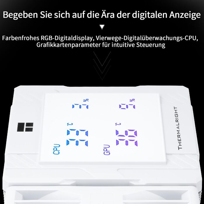 Кулер для процесора Thermalright Peerless Assassin 120 Digital ARGB White — двовежевий повітряний охолоджувач з цифровим дисплеєм, для AM4/AM5, LGA1851/1700/1200/115X