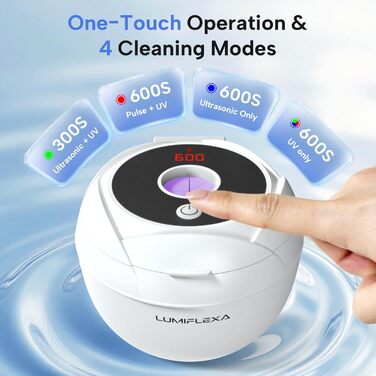 Ультразвукова ванна для чищення 45 кГц з УФ-лампою 200 мл - 4 режими для брекетів, кап, ювелірних виробів (Біла)