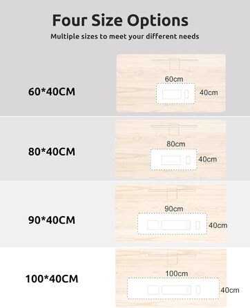 Килимок для столу YSAGi повстяний 90x40 см, антиковзкий, для миші та клавіатури, офіс/дім, світло-сірий