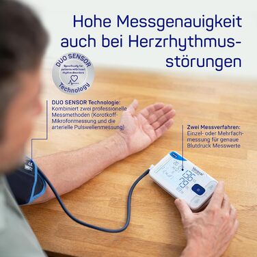 Тонометр Veroval duo control medium – вимірювання артеріального тиску на плечі з контролем ритму серця | цифровий, з додатком (Bluetooth), контролем положення манжети, індикатором спокою & програмне забезпечення medium Normal