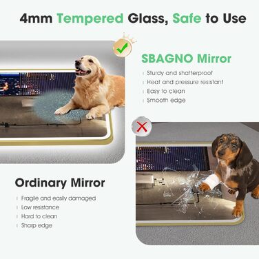 Дзеркало для ванної кімнати S'bagno з підсвічуванням 100x70 см, з алюмінієвою рамою, антизапарник, 3000-6500K, функція пам'яті, IP44, горизонтальне/вертикальне, чорне