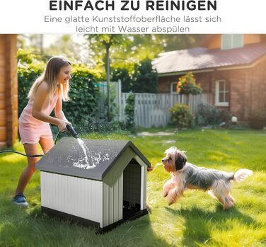 Будка для собак PawHut Outdoor - сіра, 62 x 61 x 60 см. Вологостійка, з вікном, для малих та мініатюрних собак