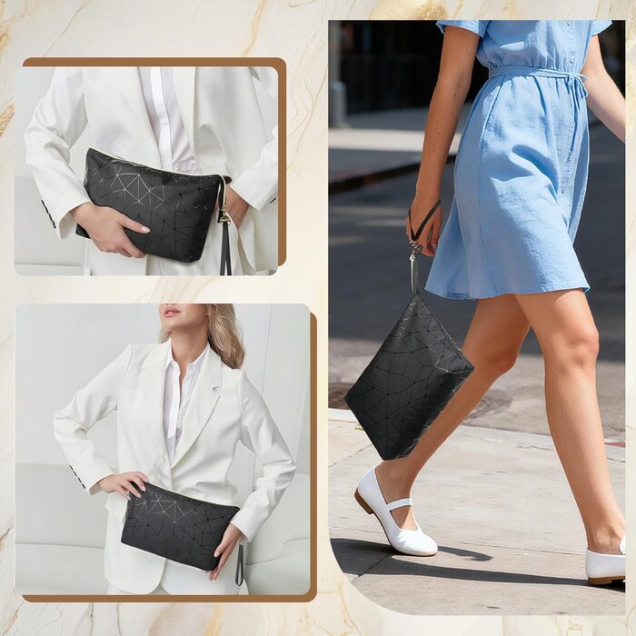 Косметичка жіноча мініатюрна, пудрова, водонепроникна, для подорожей, органайзер, чорно-бежева