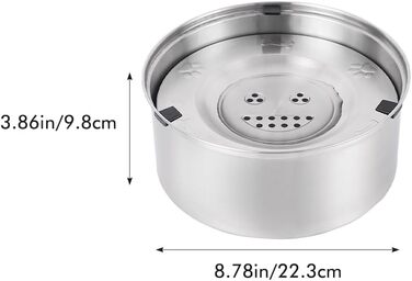 Миска для собак Mivanta 3L без облизування, з нержавіючої сталі 304, протиковзна, для великих собак, slow feeder, миється в посудомийній машині, витокостійка