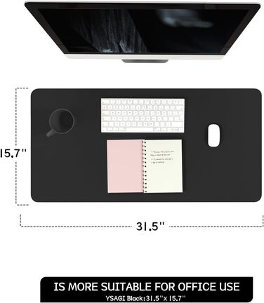 Підкладка під мишу YSAGi з натуральної шкіри, 80x40 см - захист для столу, офіс, дім