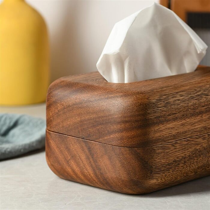 DIANXI Tissue Box Halter Walnut Bread Tissue Box, Solid Wood Living Room Desktop Paper Box, Solid Wood Napkin Box, Restaurant Tissue Box Tissue Dispenser Box