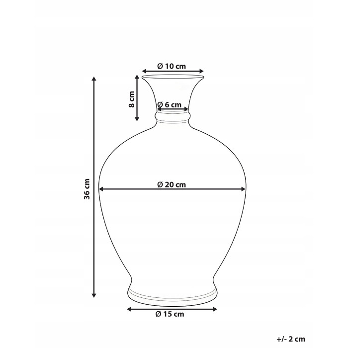 Ваза Beliani з порцеляни, 20 x 36 см