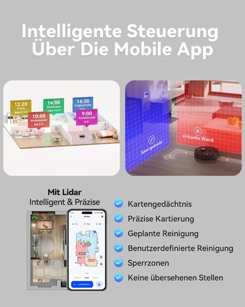 Робот-пилосос Tesvor S8MAX 3-в-1 з функцією миття, 8000Pa, LiDAR-навігація, 240 хв роботи, керування через додаток/Alexa, самостійна станція очищення 2.5л для великих приміщень з тваринами (X8 Ultra)