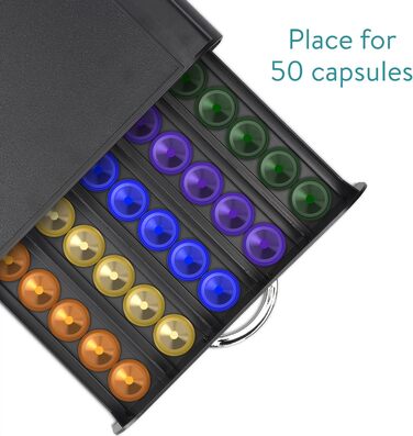 Утримувач для капсул Nespresso Navaris - органайзер для 50 капсул - білий/чорний