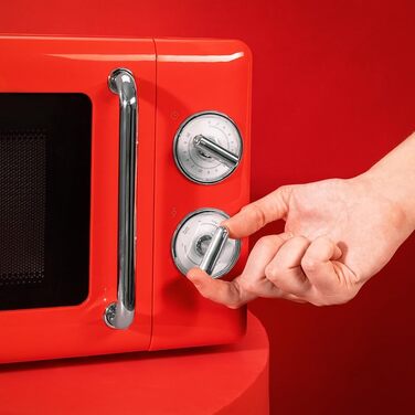 Мікрохвильова піч Cecotec Proclean 3110 Retro Green: 700 Вт, 6 рівнів, таймер до 30 хв, функція розморожування, механічне керування, зелений колір, сталевий фініш