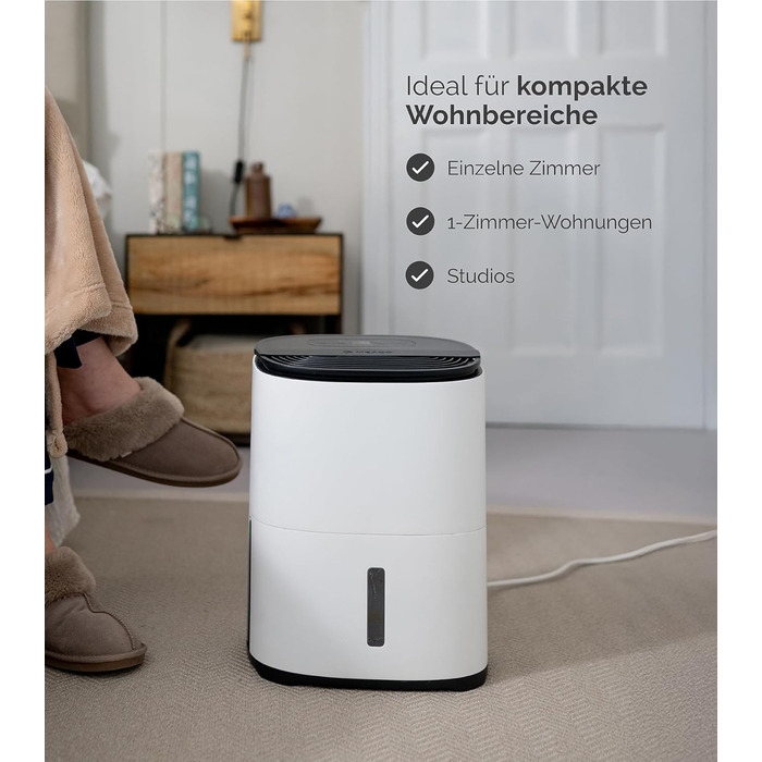 Зволожувач повітря MeacoDry Arete One 6L з очищувачем повітря | Компактний, тихий (32 дБ), для спальні, невеликих приміщень та квартир | Фільтр HEPA H13 | 1,8L резервуар | AreteOne-6L