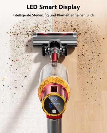 Бездротовий акумуляторний пилосос X10 з зарядною станцією та анти-заплутувальною насадкою для твердих підлог, килимів та шерсті тварин (75 хвилин роботи)