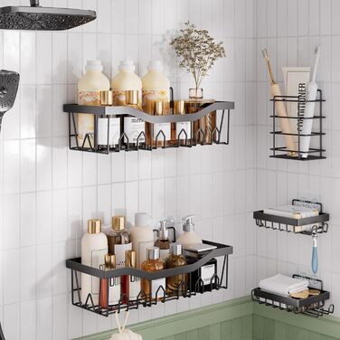 Набір аксесуарів для ванної кімнати – 10 предметів, зелений колір, WC-щітка, смітник, душова завіса, органайзер для душу