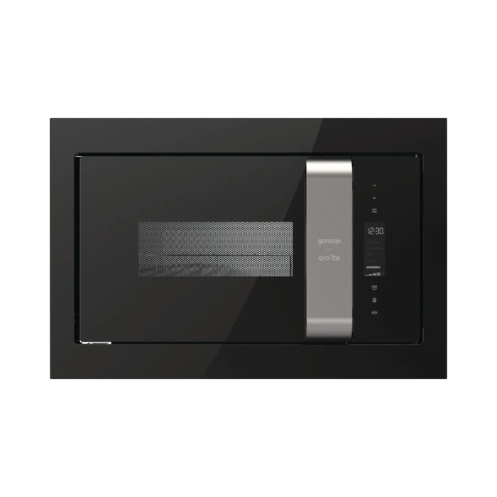 Вбудована мікрохвильова піч Gorenje BM235ORAB, 23 л, з грилем, чорне скло