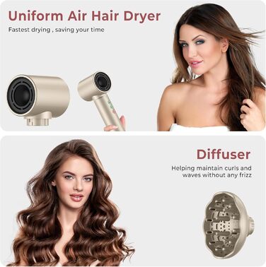 Air Styler 7 в 1: Фен-щітка, фен-щітка з дифузором, плойка для локонів, об'єм та укладка волосся, 1300W, 110000 обертів/хв
