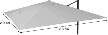 Mendler Replacement Canopy for Luxury Gazebo Awning HWC-A96, Parasol Cover Replacement Cover, 3x3m (Ø4.24m) Polyester 2.7kg - brown