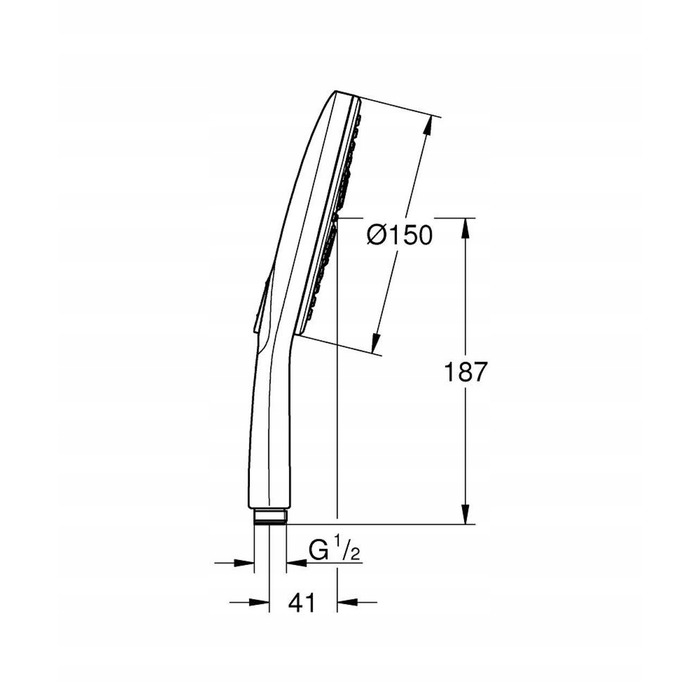 Душова лійка GROHE Vitalio SmartActive 150, 3 режими струменів, 2659700