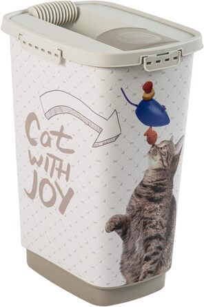 Контейнер для корму Rotho MyPet Cody з кришкою та дозатором, 25л, BPA-free, антрацит/білий, для котів
