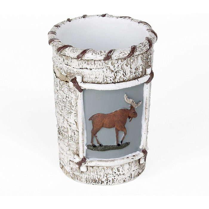 SKL Home by Saturday Knight Ltd. Timber Ridge Toothbrush Holder, 4.31 x 2.42 x 4.63 cm, Brown (Drinking Glass)