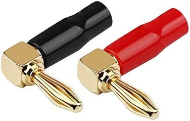Гоайсер штекер бананний кутовий 24K позолочений для акустичних кабелів - (12 шт.) (4 пари)