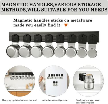 Magnetic Measuring Cups and Spoons Set with 16 Pieces, including 7 stackable magnetic stainless steel measuring cups, 8 magnetic measuring spoons with leveler for dry and liquid ingredients