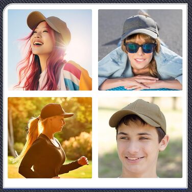 3 бейсболки для чоловіків та жінок, регульовані, бавовна, бейсболка, вінтаж, унісекс, сонцезахисний капелюх, спортивна кепка для активного відпочинку, подорожей (55-60, чорний, світло-сірий, хакі)