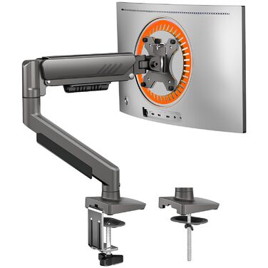 Кріплення для монітора ErGear: регульований кронштейн для моніторів 13-34 дюймів, підставка з кабельною організацією, VESA 75/100 мм, до 9 кг (срібний)