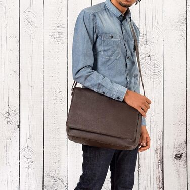 LEABAGS Чоловіча/Жіноча Лэптоп-сумка Oxford з Екошкіри, 15 дюймів – Месенджер, Робоча сумка, Сумка через плече, 38x31x10 см