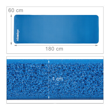 Relaxdays Yoga Mat, 1 cm thick, solid color